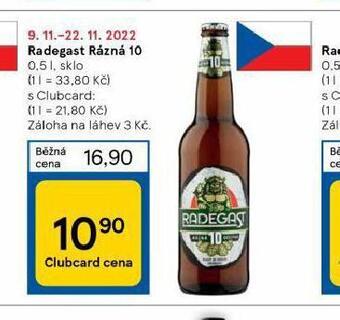 Tesco Pivo radegast rázná 10 nabídka