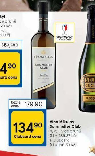Tesco Víno mikulov sommelier club nabídka