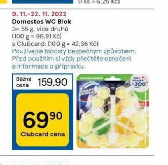 Tesco Domestos wc blok nabídka