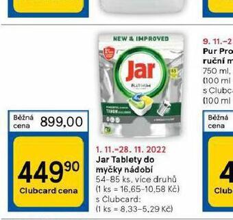 Tesco Jar tablety do myčky nabídka
