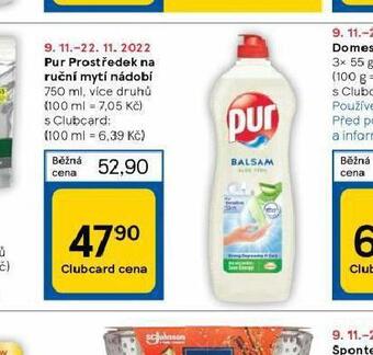 Tesco Pur prostředek na nádobí nabídka