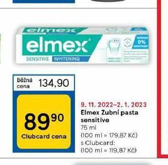 Tesco Elmex sensitive zubní pasta nabídka