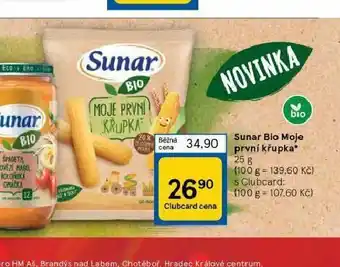 Tesco Sunar bio moje prví křupka nabídka