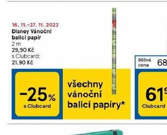 Tesco Disney vánoční balicí papír nabídka