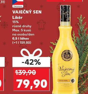 Kaufland Vaječný sen likér nabídka
