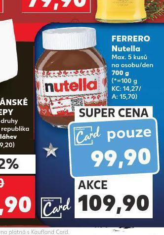 Kaufland Ferrero nutella nabídka