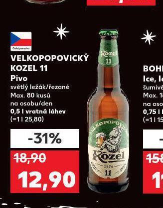 Kaufland Pivo velkopopovický kozel 11 nabídka