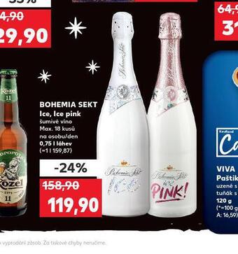 Kaufland Bohemia sekt ice, ice pink nabídka