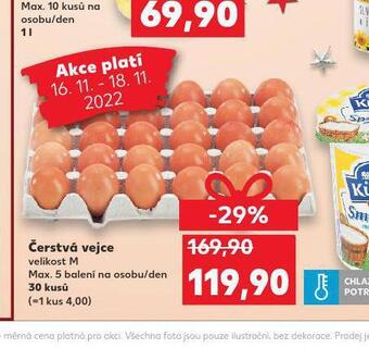 Kaufland Čerstvá vejce m 30 ks nabídka