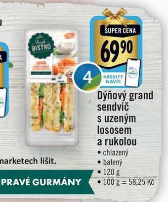 Albert Dýňový grand sendvič s uzeným lososem a rukolou 120 g nabídka