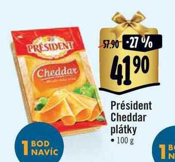 Albert Président cheddar plátky • 100 g nabídka