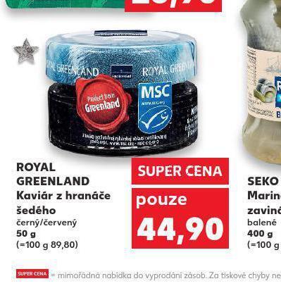 Kaufland Royal greenland kaviár z hranáče šedého nabídka