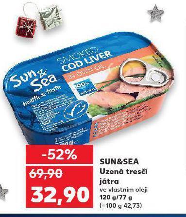 Kaufland Sun & sea uzená tresčí játra nabídka