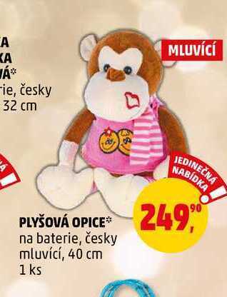 Penny Market Plyšová opice, 1 ks nabídka