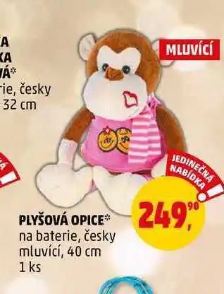 Penny Market Plyšová opice, 1 ks nabídka