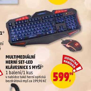 Penny Market Multimediální herní set-led klávesnice s myší, 1 balení nabídka