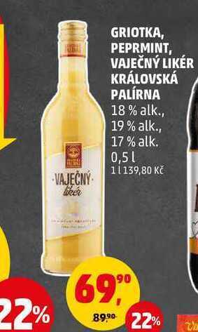 Penny Market Vaječný likér královská palírna, 0,5 l nabídka