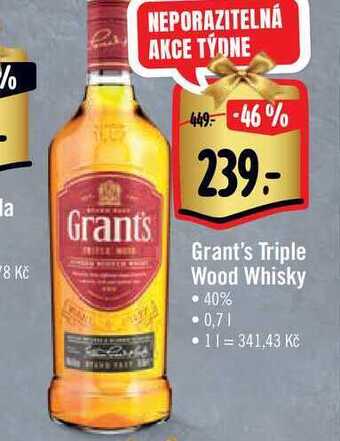 Albert Grant's triple wood whisky 0,7 l nabídka