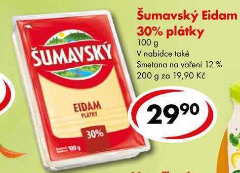 CBA Šumavský eidam 30% plátky, 100 g nabídka