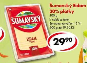 Šumavský eidam 30% plátky, 100 g