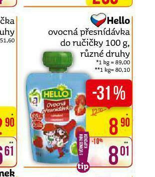 Teta Hello ovocná přesnídávka nabídka