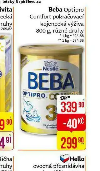 Teta Nestlé beba optipro comfort kojenecké mléko nabídka