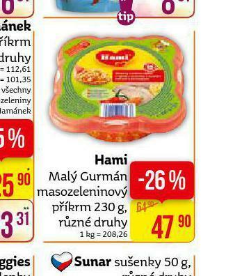 Teta Hami malý gurmán masozeleninový příkrm nabídka