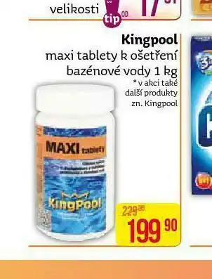 Kingpool maxi tablety k ošetření bazénové vody