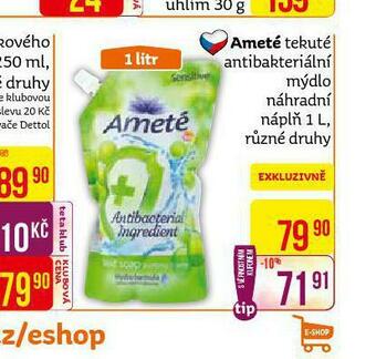 Teta Ameté tekuté antibakteriální mýdlo náhradní náplň nabídka