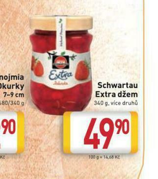 Billa Schwartau extra džem nabídka