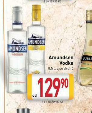Billa Amundsen vodka nabídka