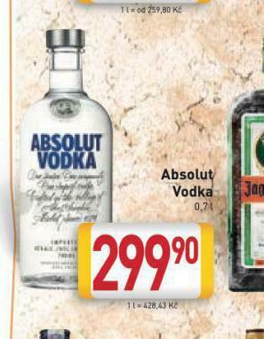 Billa Absolut vodka nabídka