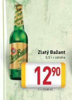 Billa Pivo zlatý bažant nabídka