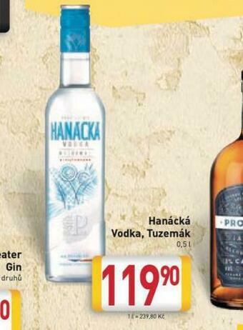 Billa Hanácká vodka, tuzemák nabídka