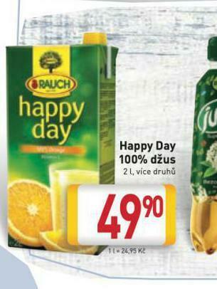 Billa Happy day 100% džus nabídka