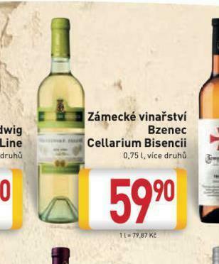 Billa Zámecké vinařství bzenec cellarium bisencii nabídka