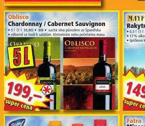 Norma Oblisco cabernet sauvignon / chardonnay nabídka