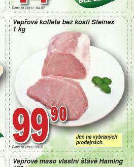 Lidl Vepřová kotleta bez kosti nabídka