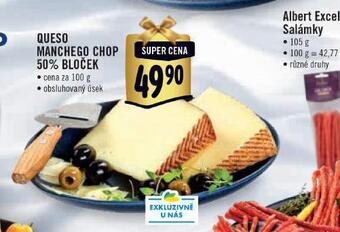 Albert Queso manchego chop 50% bloček nabídka
