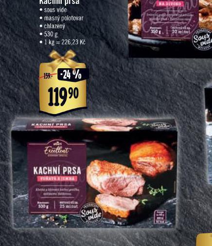 Albert Kachní prsa sous vide nabídka