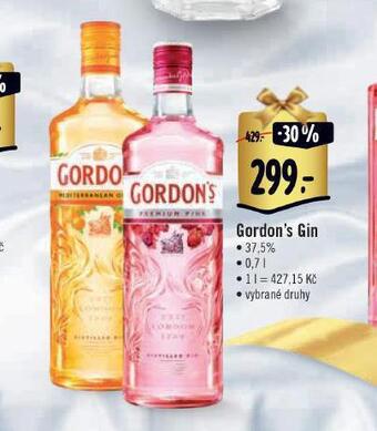 Albert Gordon´s gin nabídka