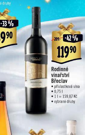 Albert Rodinné vinařství břeclav nabídka