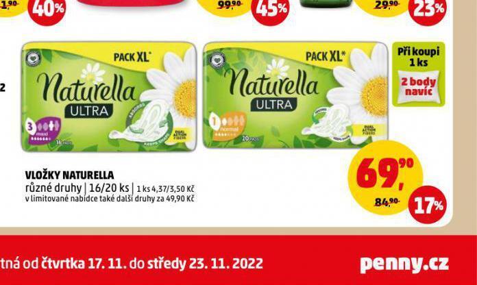 Penny Market Vložky naturella nabídka