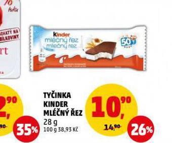 Penny Market Tyčinka kinder mléčný řez nabídka
