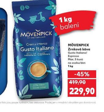 Kaufland Mövenpick zrnková káva nabídka