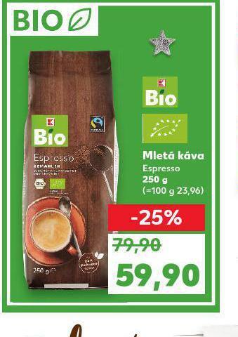 Kaufland Mletá káva espresso nabídka