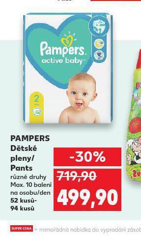 Kaufland Pampers dětské plenky nabídka
