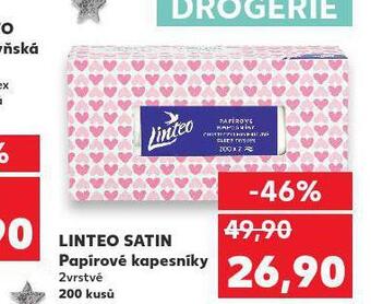 Kaufland Linteo satin papírové kapesníky nabídka