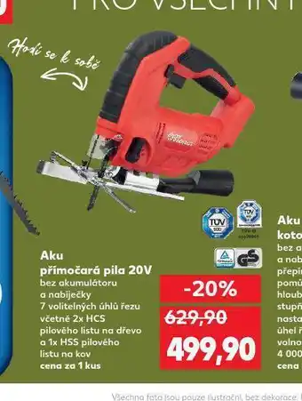 Kaufland Aku přímočará pila 20v nabídka