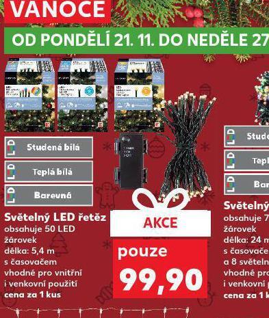 Kaufland Světelný led řetěz nabídka
